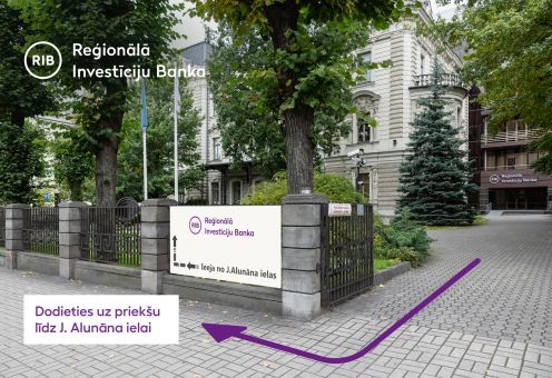 No 2026.gada 1.oktobra uzsākti RIB ēkas rekonstrukcijas darbi; ieeja bankā no J.Alunāna ielas 2